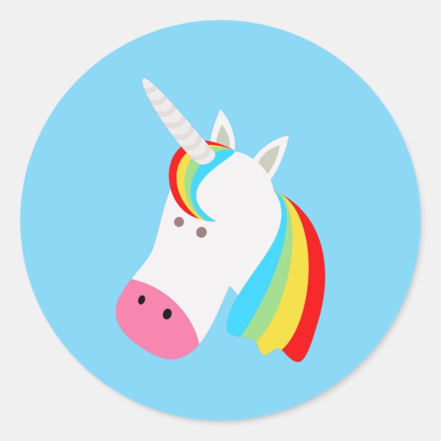 Pegatina Redonda Unicornio (Anverso)