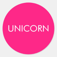 "Unicornio" blanco minimalista de fucsia rosa