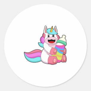 Pegatina Redonda Unicornio con botella de bebé.PNG