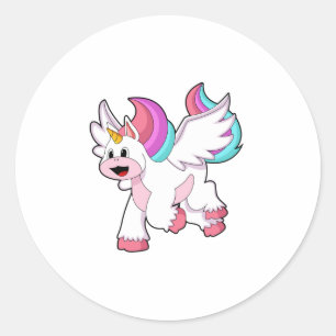 Pegatina Redonda Unicornio con Wing.PNG