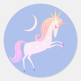 Pegatina Redonda unicornio mágico