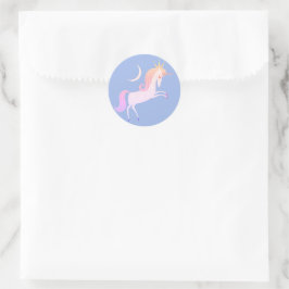 Pegatina Redonda unicornio mágico