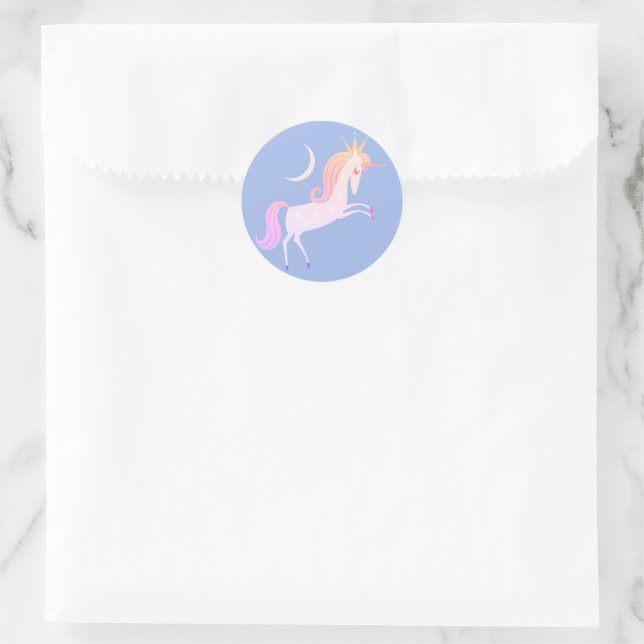 Pegatina Redonda unicornio mágico (Bolso)