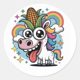 Pegatina Redonda Unicornio único