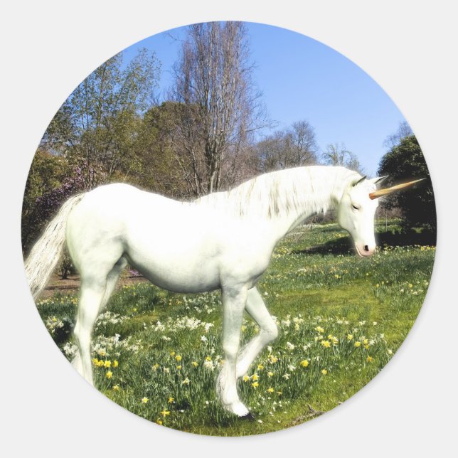Pegatina Redonda Unicornios (Anverso)
