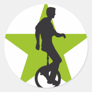 Pegatina Redonda unicycle