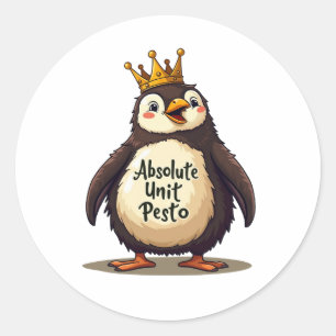 Pegatina Redonda Unidad Absoluta Pesto - El Rey Pingüino
