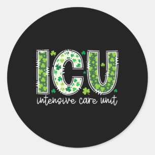 Pegatina Redonda Unidad De Cuidados Intensivos Enfermera Icu St Pat