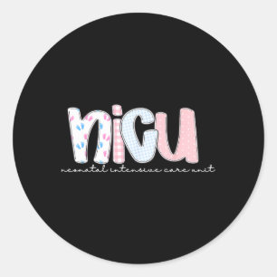 Pegatina Redonda Unidad de Cuidados Intensivos Neonatales Nicu Past