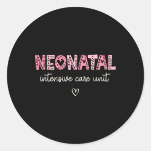 Pegatina Redonda Unidad de cuidados intensivos neonatales Valentine