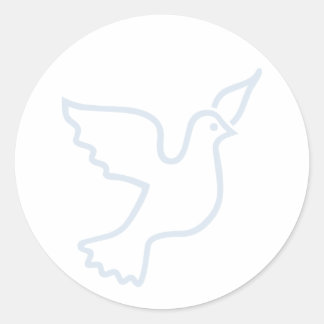 Pegatina Redonda Unidad de paz azul claro