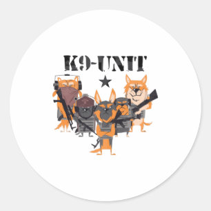 Pegatina Redonda Unidad de perro de la policía K9