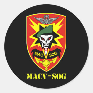 Pegatina Redonda Unidad del Ejército Macv-sog Pequeño parche a colo