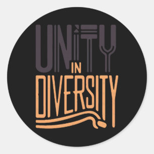 Pegatina Redonda Unidad En La Diversidad 1