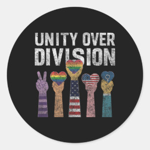Pegatina Redonda Unidad Sobre División Harris Wheimer Para Presiden