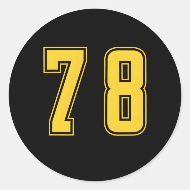 Pegatina Redonda Unifo Amarillo Número 78 Equipo Junior Numerado (Anverso)