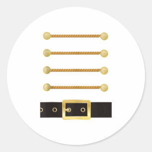 Pegatina Redonda Uniforme de vestuario de soldado de rascacielos