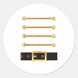 Pegatina Redonda Uniforme de vestuario de soldados de rascacielos