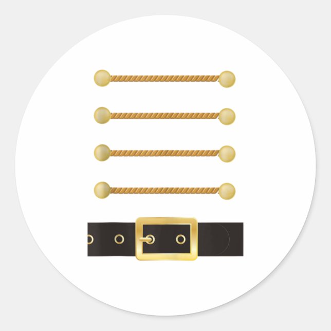 Pegatina Redonda Uniforme de vestuario de soldados de rascacielos (Anverso)