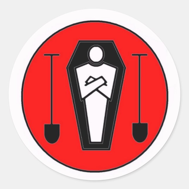 Pegatina Redonda Unión de excavadores de tumbas 13 (Anverso)