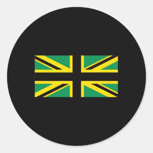 Pegatina Redonda Unión de Jamaica Jack Bandera Británica Jamaica