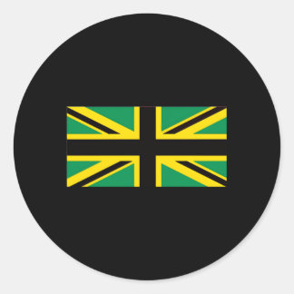 Pegatina Redonda Unión de Jamaica Jack Bandera Británica Jamaica