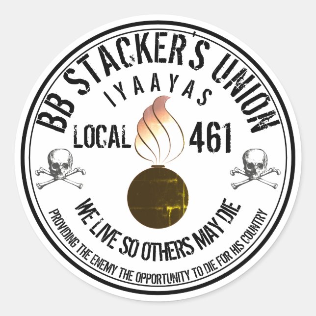 Pegatina Redonda Unión de Stacker (Anverso)