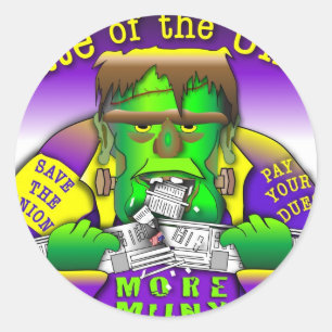 Pegatina Redonda Union Frankenstein