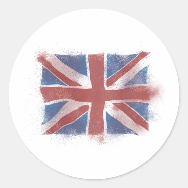 Pegatina Redonda Union Jack (Anverso)