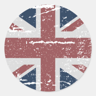 PEGATINA REDONDA UNION JACK BRITÁNICO