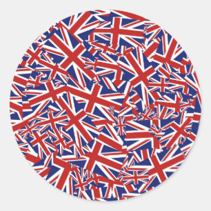 Pegatina Redonda Union Jack Collage