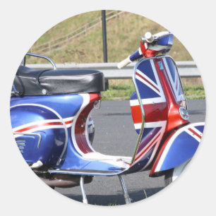 Pegatina Redonda Union Jack en los Pegatinas Scooter