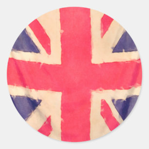 Pegatina Redonda UNION JACK FLAG grunge