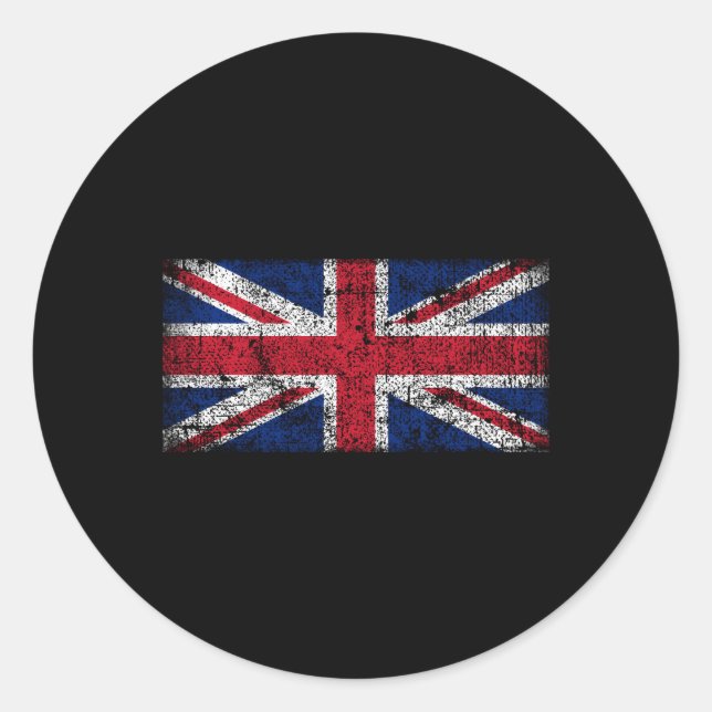 Pegatina Redonda Unión Jack Flag Union Jack (Anverso)