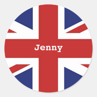 Pegatina Redonda Union Jack, Jenny