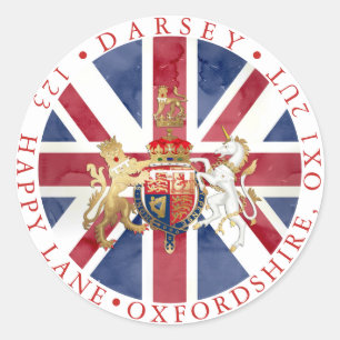 PEGATINA REDONDA UNION JACK WINDSOR INSIGNIA