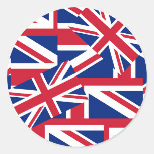 Pegatina Redonda Union Jacks Galore