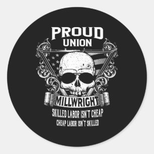 Pegatina Redonda Union Millwright