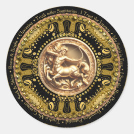 Pegatina Redonda  Unique Astrology Sagittarius Zodiac Affirmations