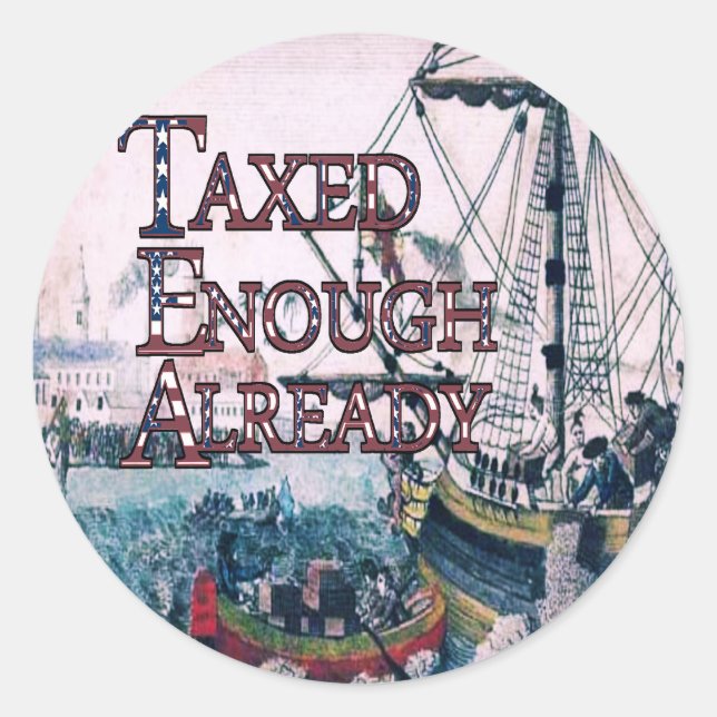 Pegatina Redonda Unirse a los suministros de Fiesta de TEA (Anverso)