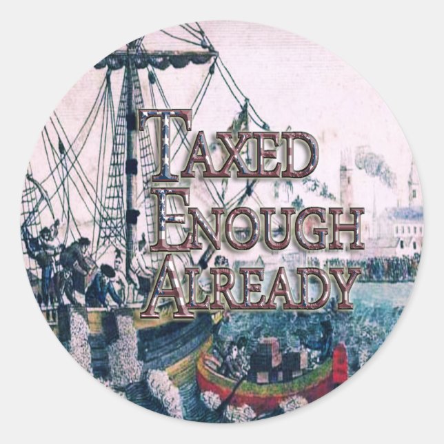 Pegatina Redonda Unirse a los suministros de Fiesta de TEA (Anverso)