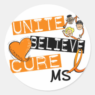 PEGATINA REDONDA UNITE BELIEVE CURE MS