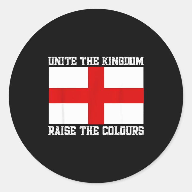 Pegatina Redonda Unite The Kingdom St George Cross  (Anverso)