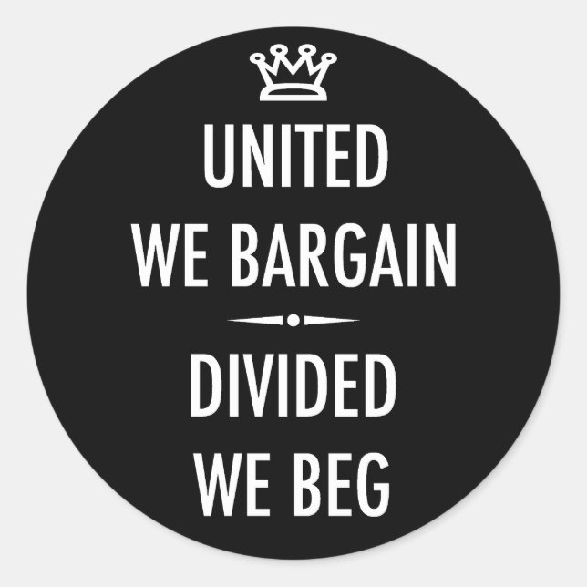 Pegatina Redonda United We Bargain (Anverso)