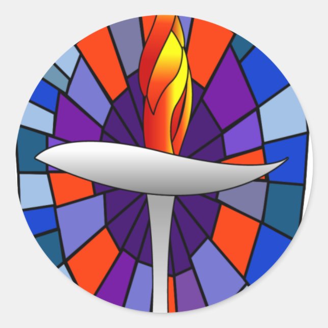 Pegatina Redonda Unity Temple Chalice Products (Anverso)