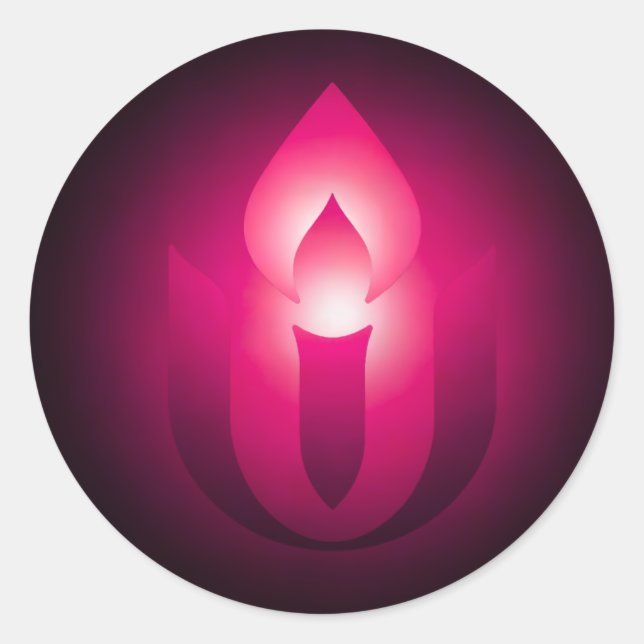 Pegatina Redonda Universalismo rosa unitario cálido (Anverso)