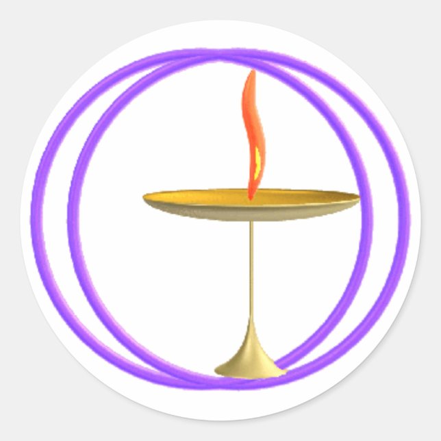 Pegatina Redonda Universalista Unitario (Anverso)