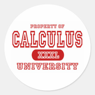 Pegatina Redonda Universidad Calcular