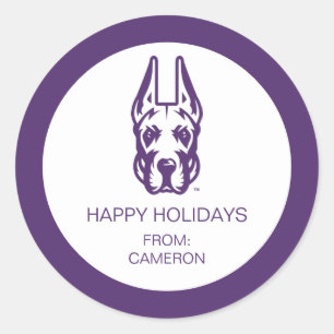 Pegatina Redonda Universidad de Albany Gran Cabeza de Mascota Dane