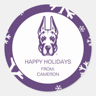 Pegatina Redonda Universidad de Albany Gran Cabeza de Mascota Dane